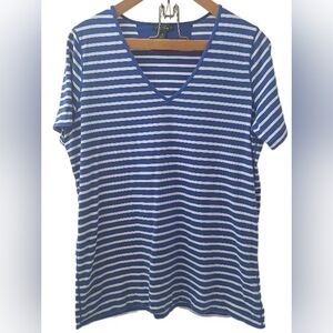 Ralph Lauren LRL Blue White Striped Tee 1X